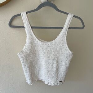 Hollister White Textured Tank Top